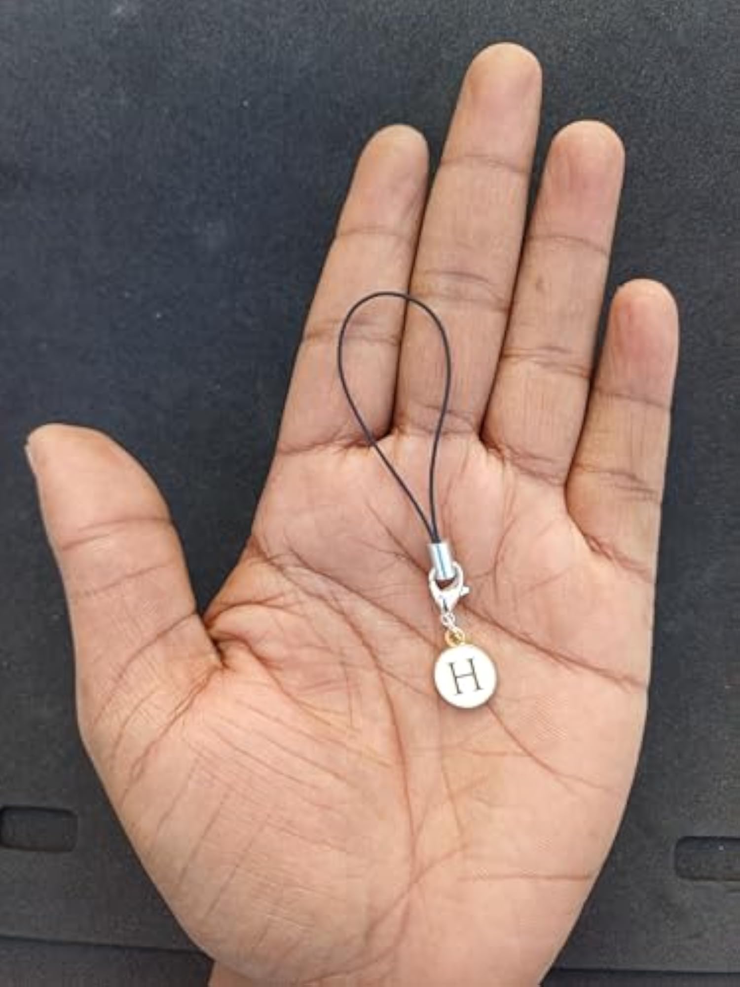 Initial Letter 'H' Charm Phone Strap Metal Pendant